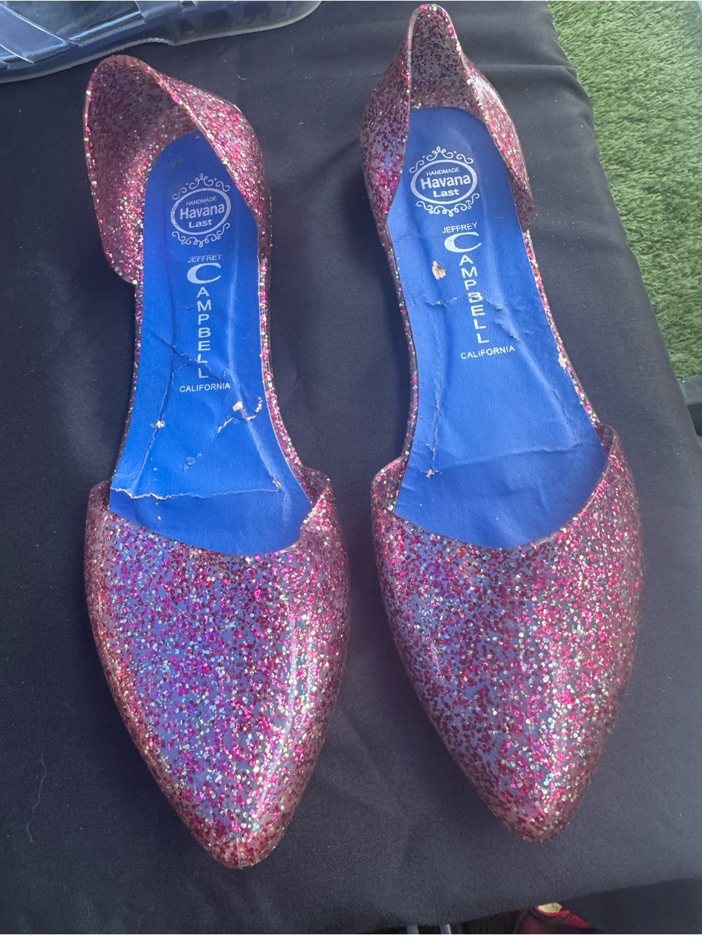 Jeffrey Campbell Multi-Color Glitter Pointed D'Orsay Flats